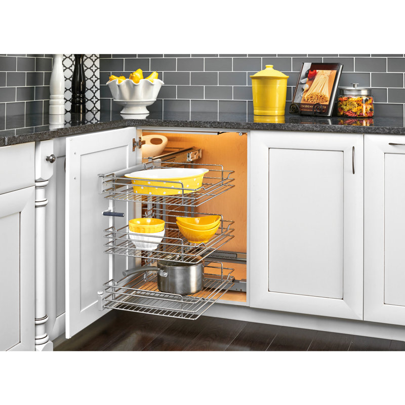 Rev A Shelf Pullout Corner Cabinet Organizer w Soft close Three Tier 5PSP3 15SC CR